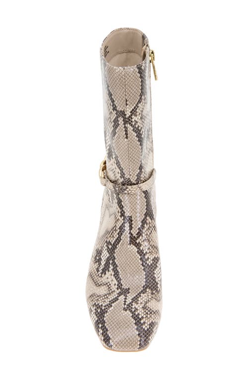 Reaction Kenneth Cole Lacey Block Heel Boot In Natural Snake