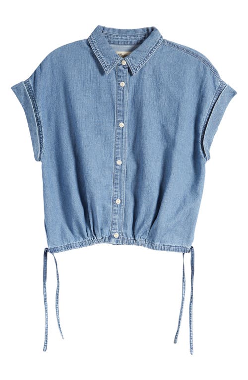 Shop Madewell Denim Side Tie Shirt In Aurea Wash