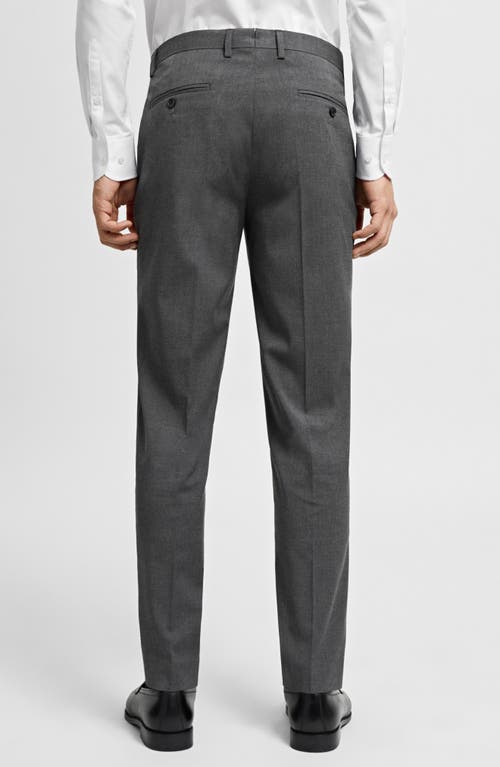 Shop Mango Slim Fit Dress Pants In Grey