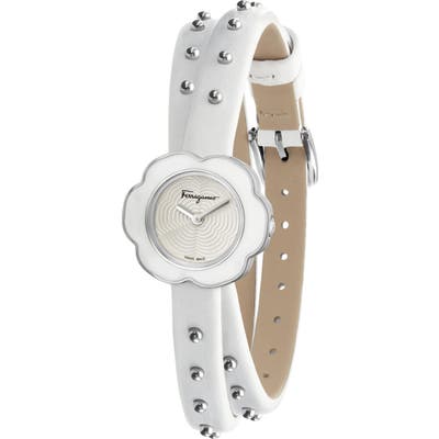 Salvatore Ferragamo Fiore Leather Strap Watch, 2m