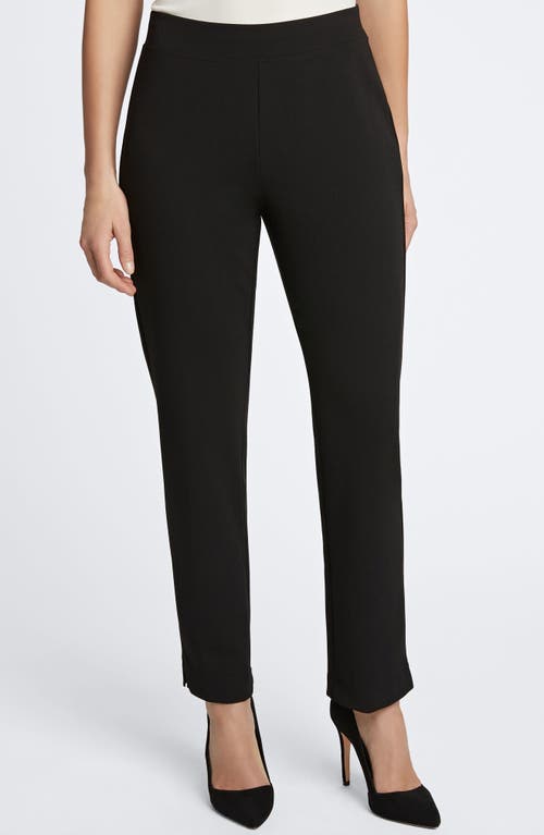 Shop Foxcroft Louisa Crepe Knit Ankle Pants In Black