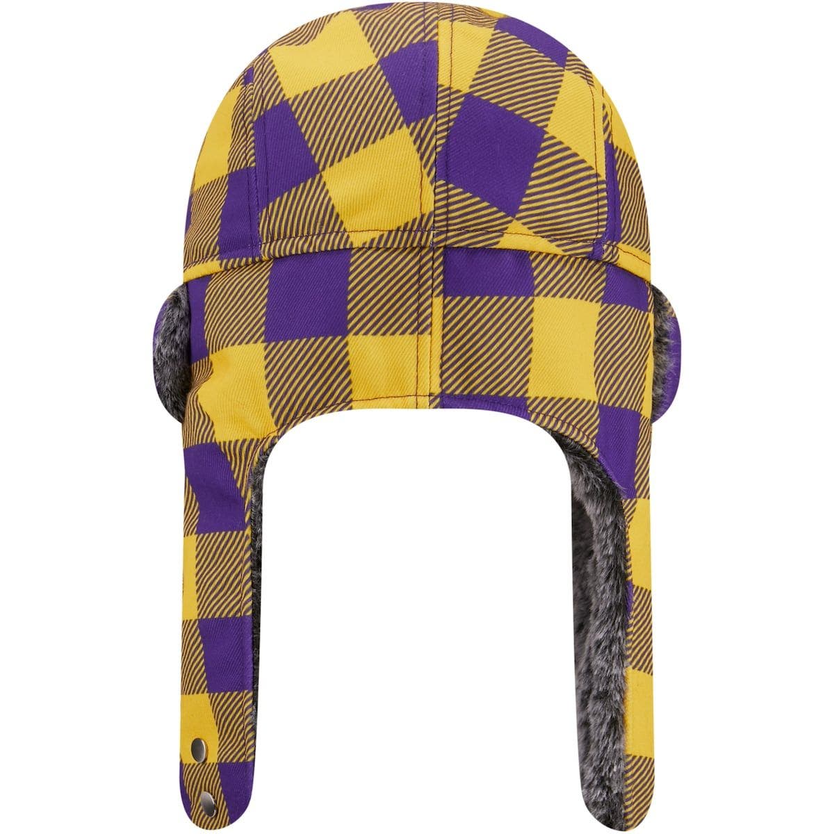 purple plaid trapper hat