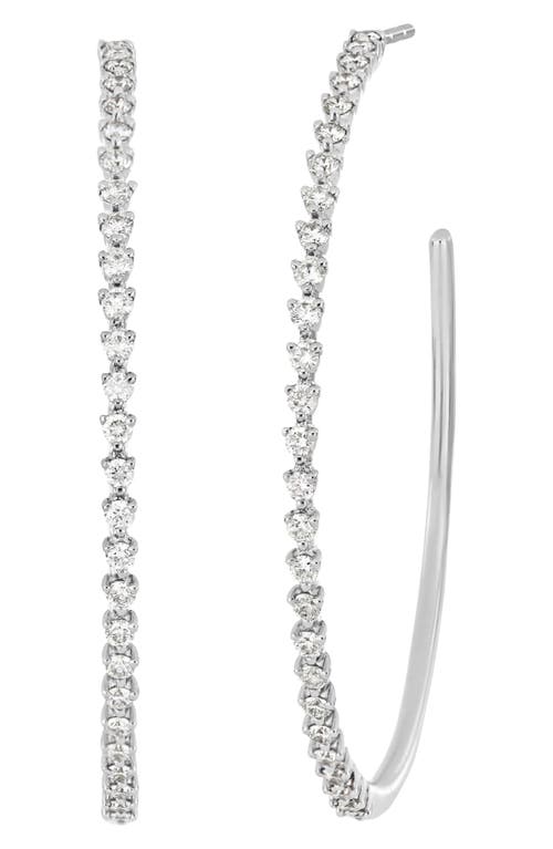 Bony Levy Aviva Diamond Chain Hoop Earrings in 18K White Gold at Nordstrom