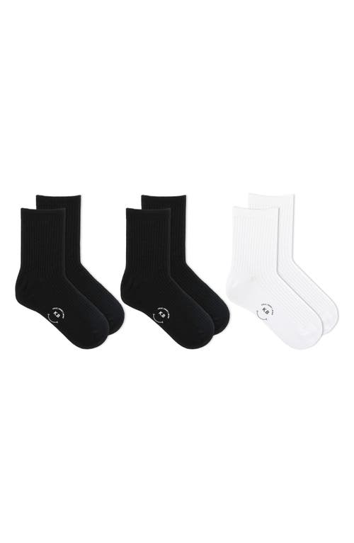 Shop K. Bell Socks K Bell Socks 3-pack Ribbed Short Crew Socks In Black/white