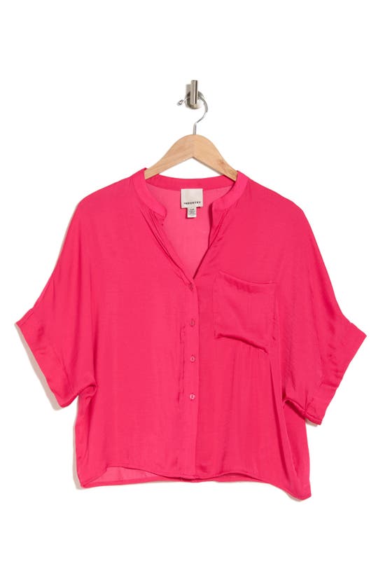 Shop Industry Republic Clothing Airflow Elbow Sleeve Popover Shirt In Rosa