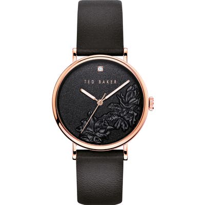 Ted Baker London Phylipa Flowers Leather Strap Watch, 37Mm
