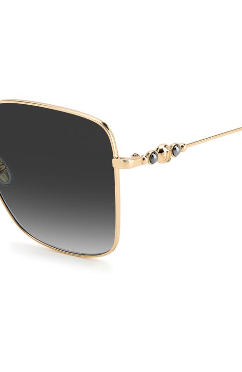 Shop Jimmy Choo Hesters 59mm Gradient Square Sunglasses In Black Gold/grey Shaded