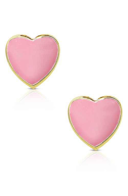 Shop Lily Nily Kids' Heart Pendant Necklace & Stud Earrings In Pink