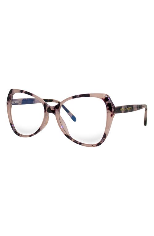 Fifth & Ninth Margot 54mm Butterfly Blue Light Blocking Glasses In Torte/clear