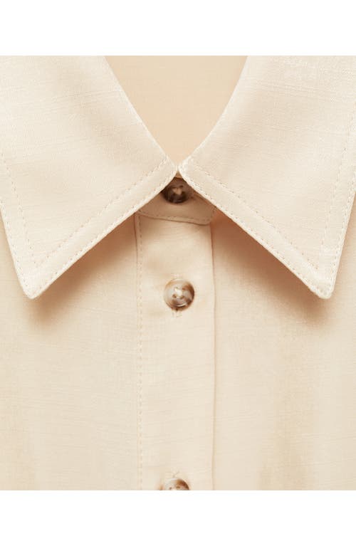 Mango Satin Shirt Dress Beige In Beige