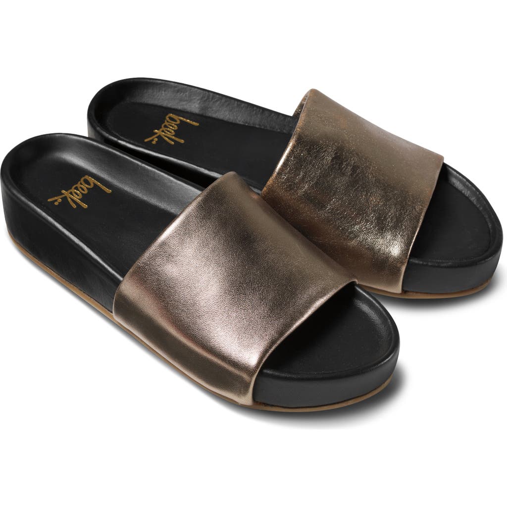 Beek Pelican Slide Sandal In Bronze/black