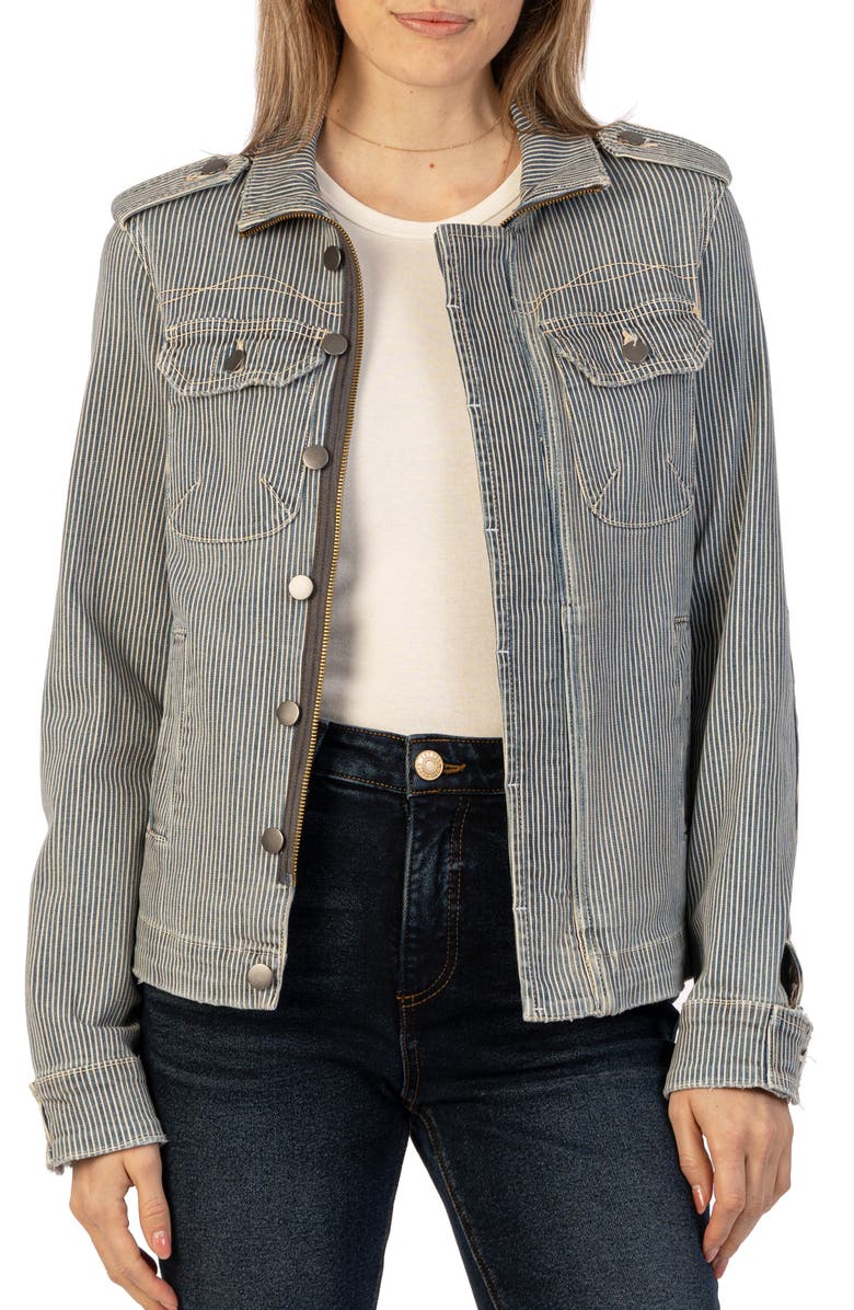 KUT from the Kloth Amanda Boxy Hickory Denim Jacket | Nordstromrack