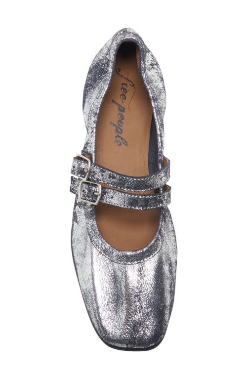 Shop Free People Gemini Ballet Flat In Silver Distressed