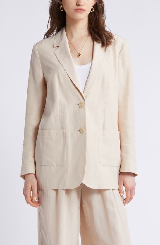 Shop Nordstrom Relaxed Single Breasted Blazer In Beige Beach