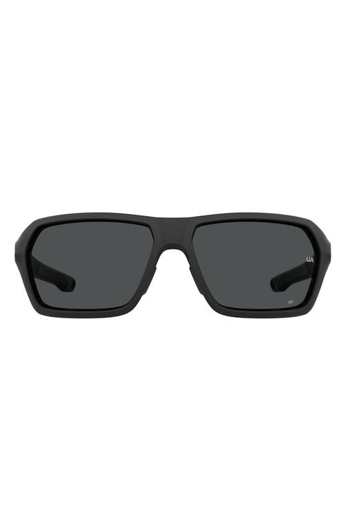 Under Armour Recon 64mm Sport Sunglasses In Matte Black/grey Oleophobic