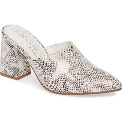 Coconuts By Matisse High Noon Snake Embossed Mule, White
