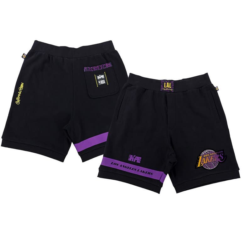 Shop Two Hype Unisex Nba X   Black Los Angeles Lakers Culture & Hoops Premium Classic Fleece Shorts