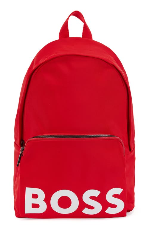 BOSS Catch Logo Nylon Backpack in Bright Red