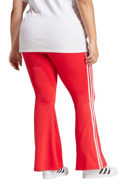 Shop Adidas Originals Adidas Adicolor Flare Leggings In Better Scarlet