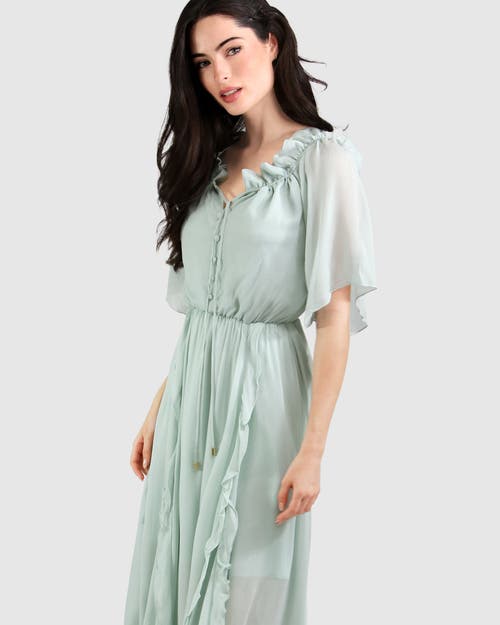 Shop Belle & Bloom Amour Amour Ruffled Midi Dress In Spearmint