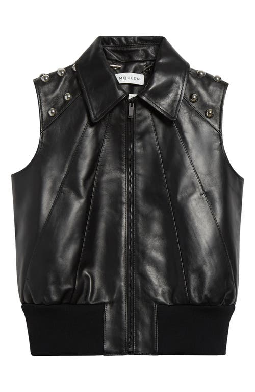 Shop Alexander Mcqueen Studded Leather Vest In Black