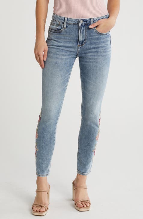 Jackie Floral Embroidered Skinny Jeans