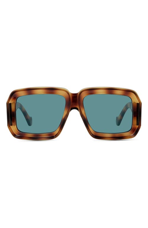 Loewe x Paula's Ibiza Dive In Mask 56mm Square Sunglasses in Blonde Havana /Blue at Nordstrom