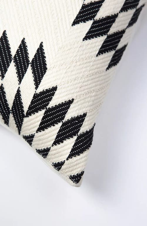 ARCHIVE NEW YORK ARCHIVE NEW YORK ALMOLONGA BLACK AND IVORY HANDWOVEN BROCADE COTTON RECTANGLE QUILT PILLOW 