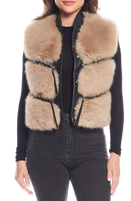 Donna Salyers Fabulous-furs Donna Salyers Fabulous Furs La Moda Faux Fur & Faux Leather Waistcoat In Stone