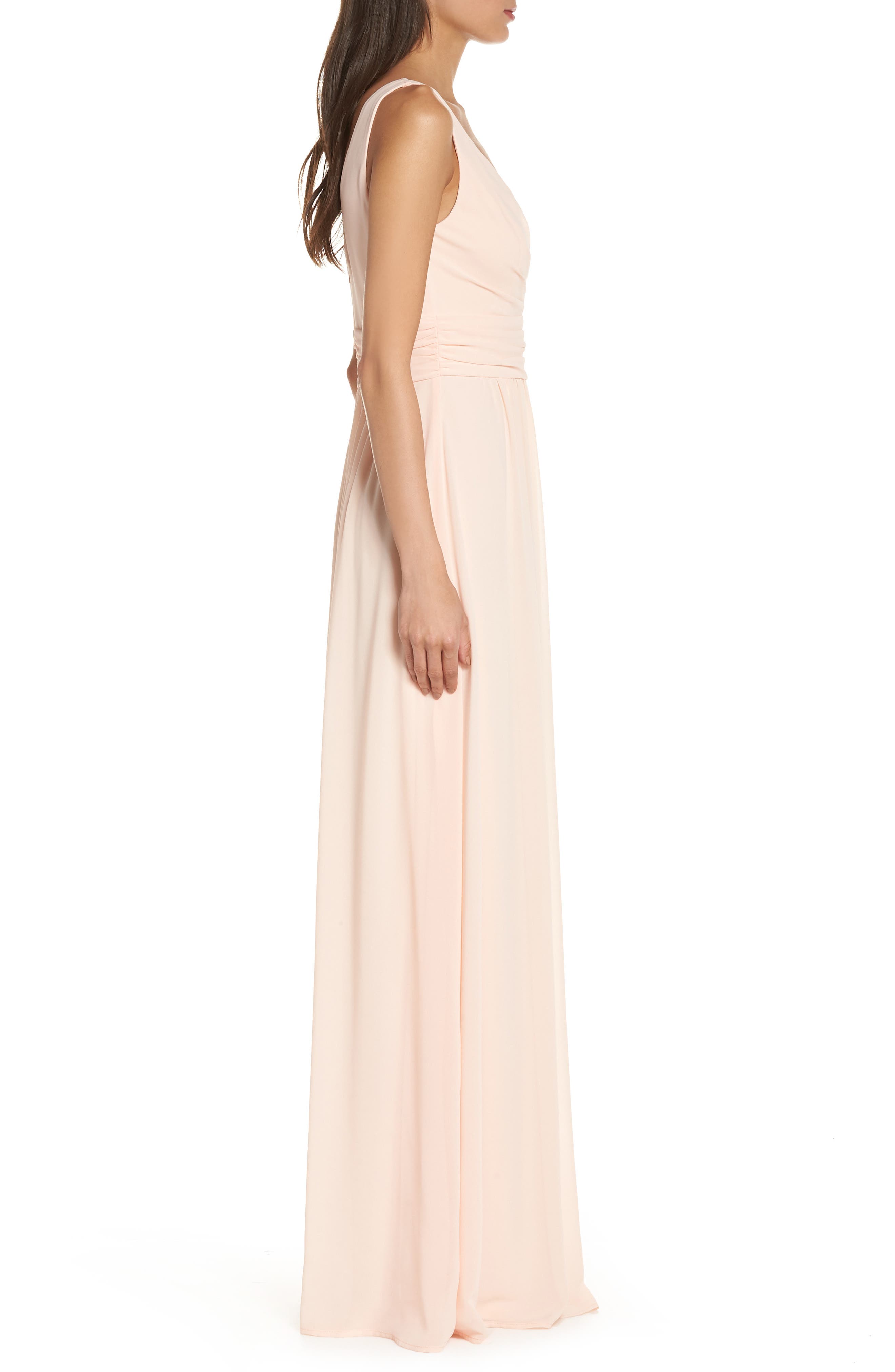 lulus convertible neckline chiffon gown