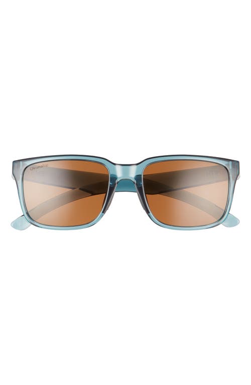 Smith Headliner 55mm Polarized Rectangle Sunglasses In Crystal Stone Green/brown