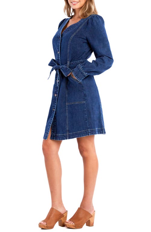 Shop Wash Lab Denim Long Sleeve Denim Shirtdress In Charlotte Blue