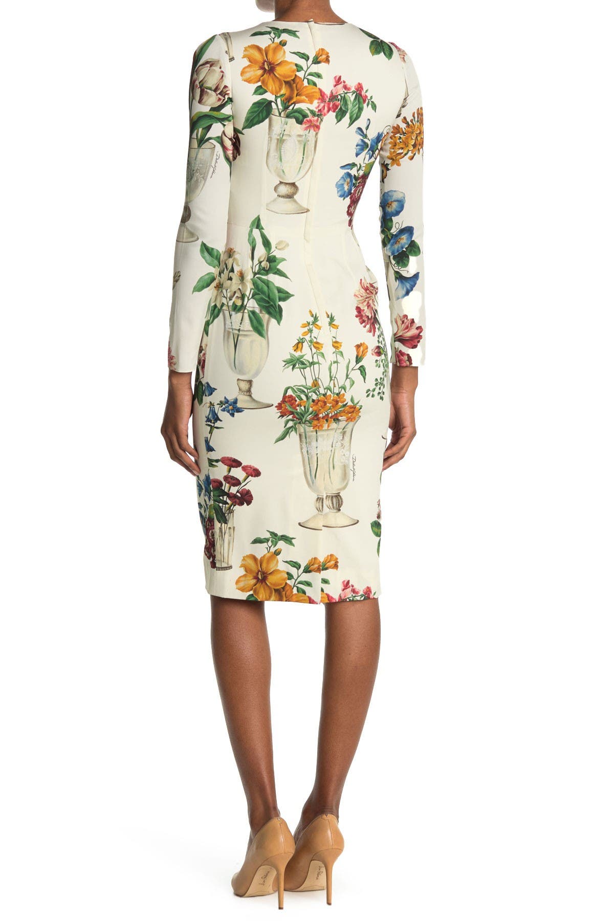 Patterned Silk Blend Midi Dress 