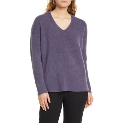 Eileen Fisher Boxy Cashmere Blend Sweater, Grey