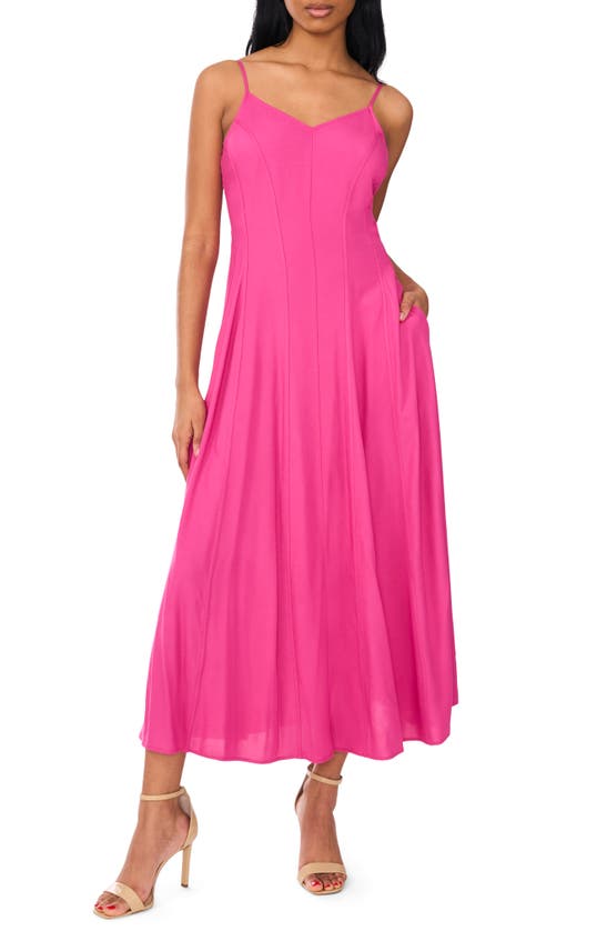 Shop Halogen Princess Seam Midi Dress In Cactus Flower Pink