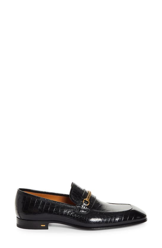 Shop Tom Ford Bailey Chain Detail Loafer In Black