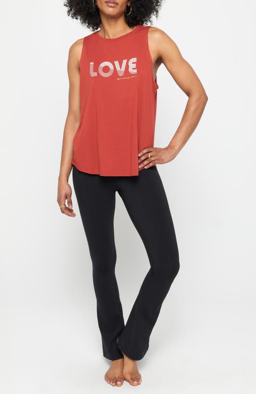 Shop Spiritual Gangster Love Lines Jade Graphic Tank In Redstone