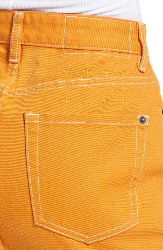 Shop Ksubi Super X Mini Flame Denim Skirt In Orange