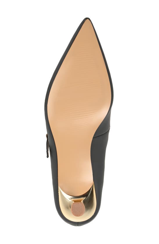 Journee Collection Womens Manza Kitten Heel Mary Jane Pointed Toe Pumps In Charcoal