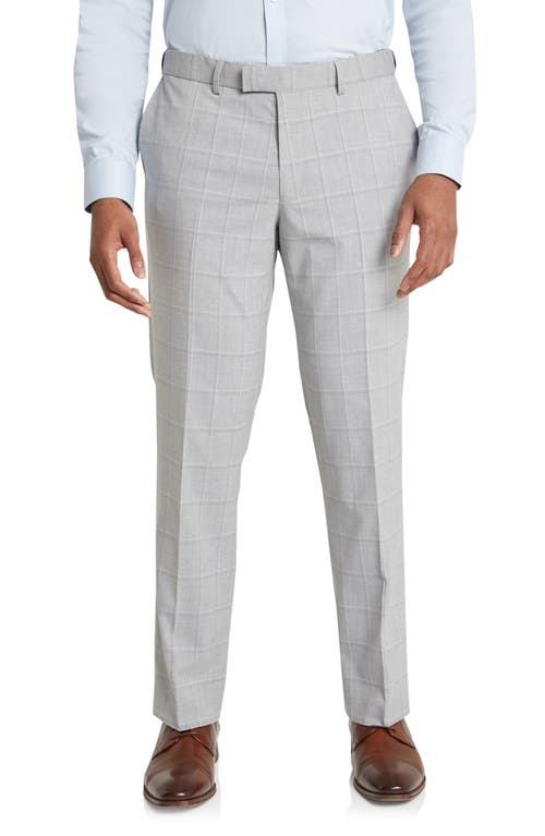 Cavill Check Slim Fit Dress Pants in Silver