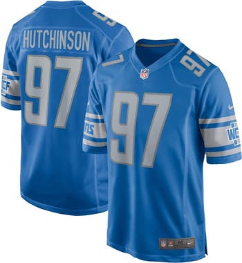 Men's Nike Aidan Hutchinson Blue Detroit Lions Player Game Jersey