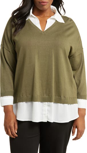 Adrianna Papell Twofer Pullover Sweater Nordstromrack