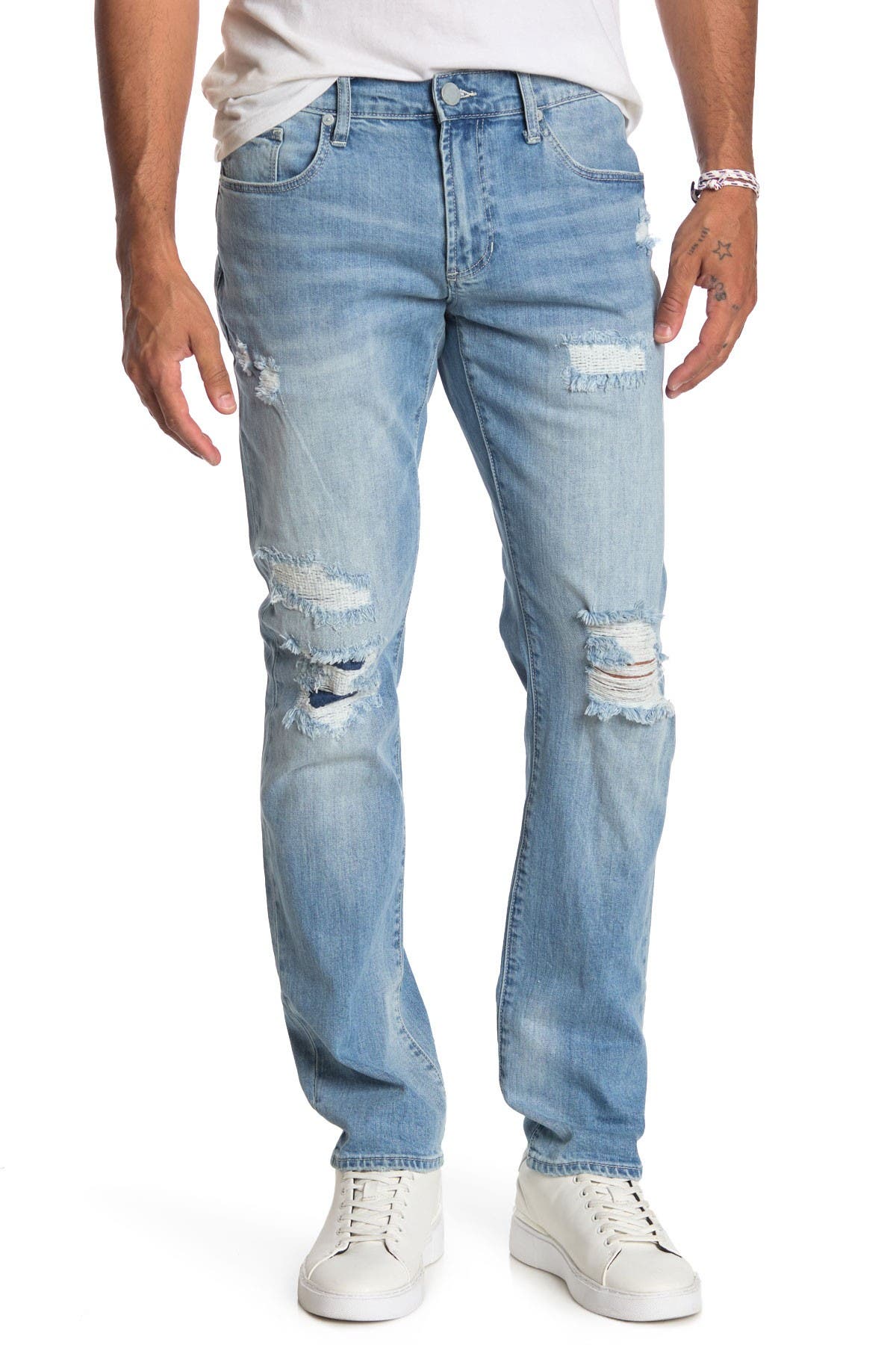 straight frayed jeans