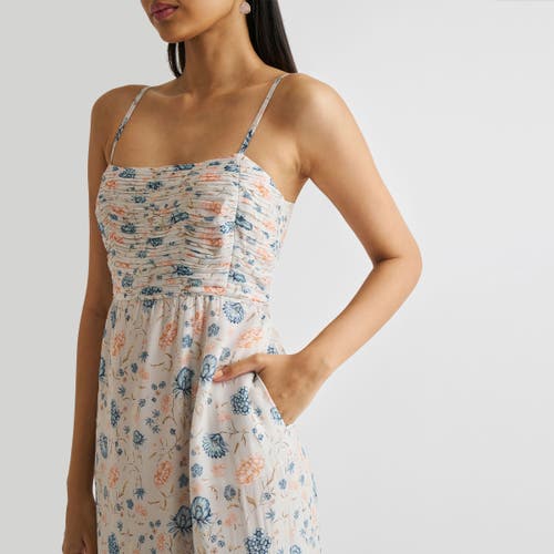 Reistor Ruched Floral Strappy Maxi Dress In Azalea Allure