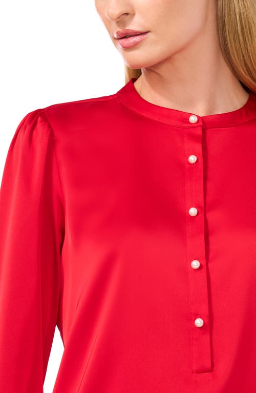 Cece Ruffle V-neck Blouse In Stoplight Red