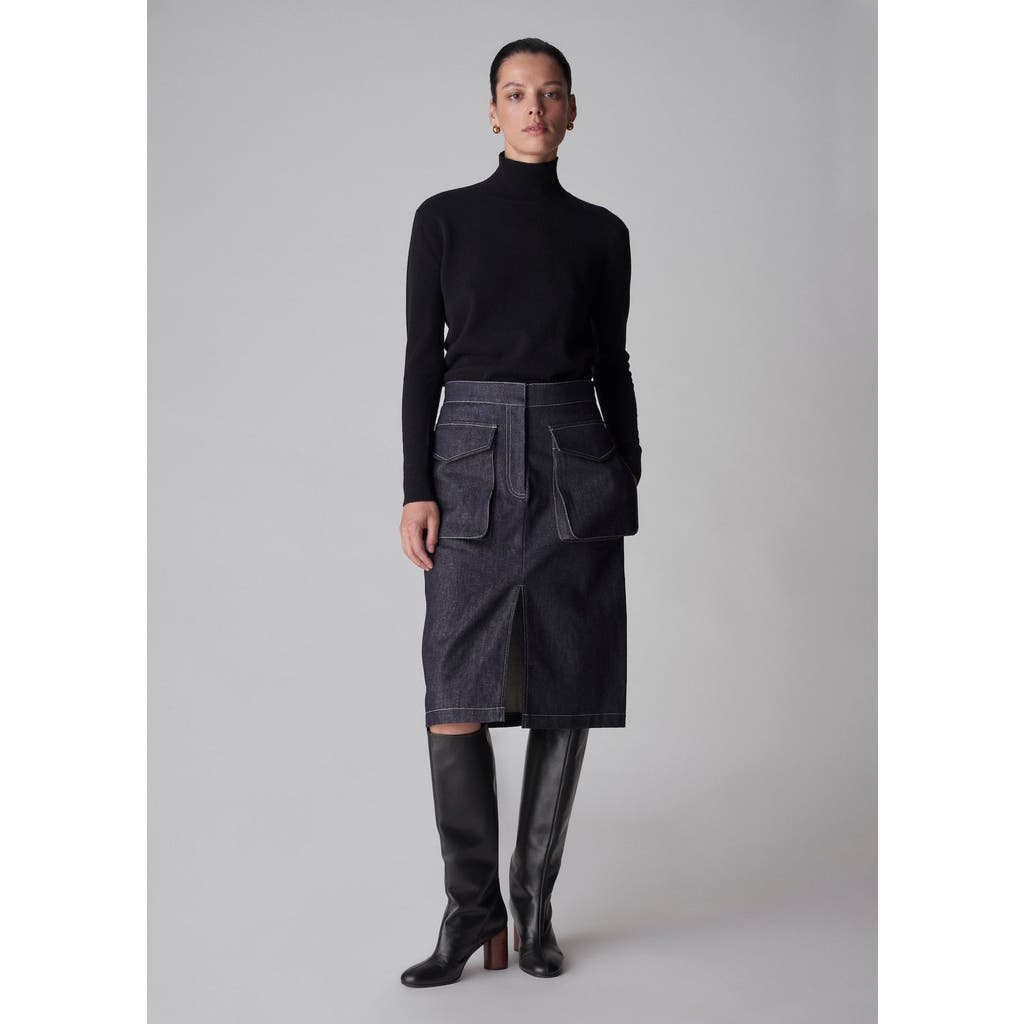 Shop Co Knee Length Pencil Skirt In Blue