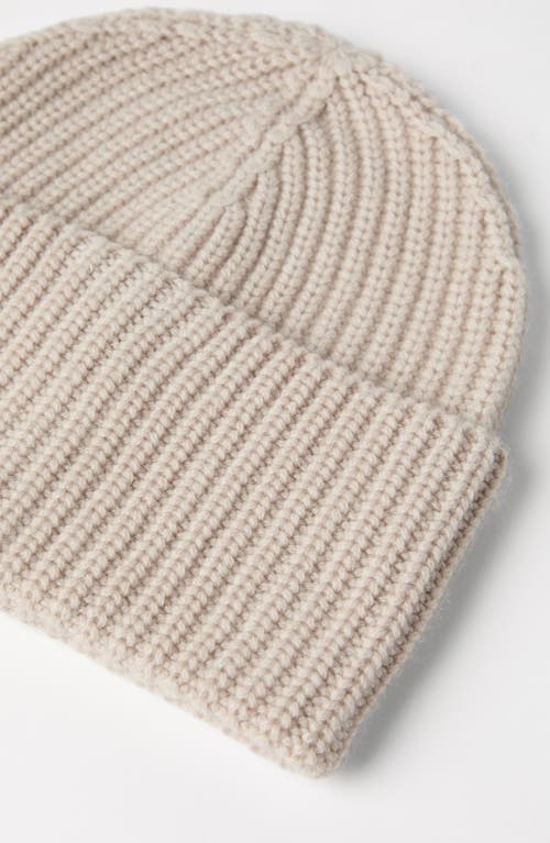 Shop Brunello Cucinelli Cashmere English Rib Beanie In Sand