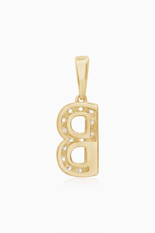 Oradina 14k Gold Luxe Letter Diamond Initial Pendant Charm In Yellow Gold - B