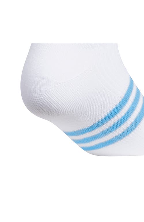 Shop Adidas Originals Adidas 6-pack Superlite No Show Performance Socks In White/blue/grey