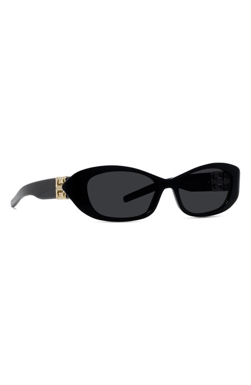 Shop Givenchy 4g Liquid 54mm Cat Eye Sunglasses In Shiny Black/smoke